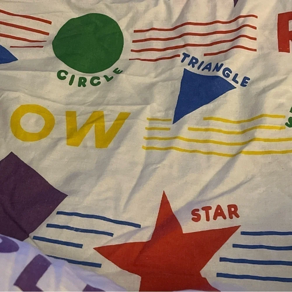 Colors & Shapes Fitted Twin Sheet Vintage Franco Primary Colors